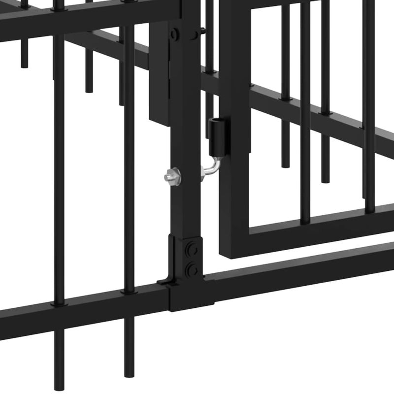 Petshop - Accesorii petshop - Culcusuri si custi - Tarcuri si colivii - Padoc pentru caini, negru, 193,5x97x100 cm, otel - Infinity.ro