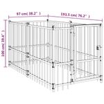 Petshop - Accesorii petshop - Culcusuri si custi - Tarcuri si colivii - Padoc pentru caini, negru, 193,5x97x100 cm, otel - Infinity.ro