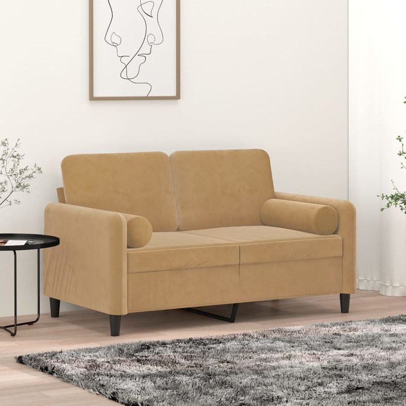 Casa si Gradina - Textile si covoare - Perne si pilote - Perne decorative - Perne decorative, 2 buc., maro, Ø15x50 cm, catifea - Infinity.ro