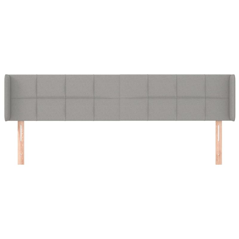 Casa si Gradina - Mobilier - Paturi si accesorii - Accesorii paturi - Tablie de pat cu aripioare gri deschis 163x16x78/88 cm textil - Infinity.ro