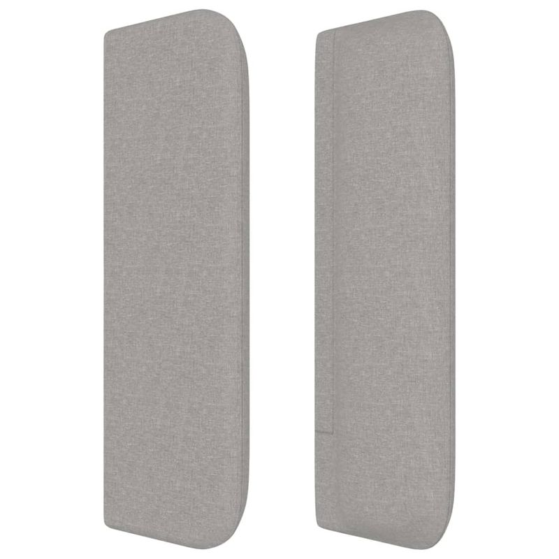 Casa si Gradina - Mobilier - Paturi si accesorii - Accesorii paturi - Tablie de pat cu aripioare gri deschis 163x16x78/88 cm textil - Infinity.ro
