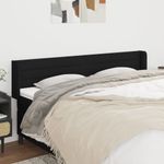 Casa si Gradina - Mobilier - Paturi si accesorii - Accesorii paturi - Tablie de pat cu aripioare negru 163x16x78/88 cm textil - Infinity.ro