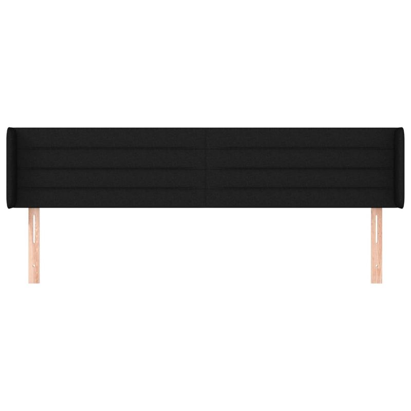 Casa si Gradina - Mobilier - Paturi si accesorii - Accesorii paturi - Tablie de pat cu aripioare negru 163x16x78/88 cm textil - Infinity.ro