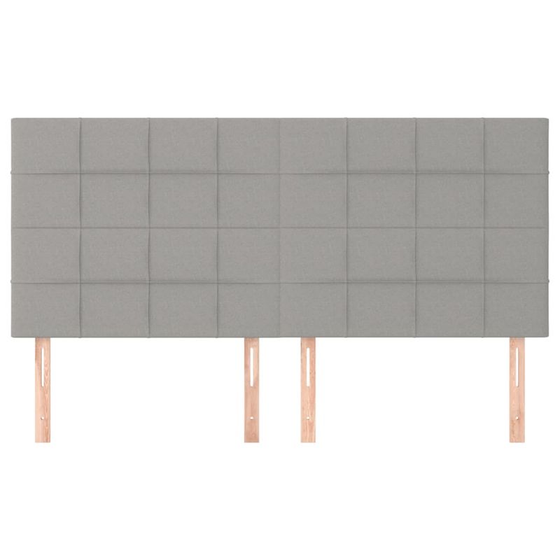 Casa si Gradina - Mobilier - Paturi si accesorii - Accesorii paturi - Tablii de pat, 4 buc, gri deschis, 90x5x78/88 cm, textil - Infinity.ro