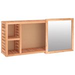 Casa si Gradina - Mobilier - Mobilier baie - Comode baie - Dulap cu oglinda, 80x17x34 cm, lemn masiv de nuc - Infinity.ro