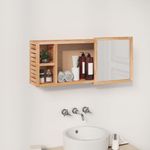 Casa si Gradina - Mobilier - Mobilier baie - Comode baie - Dulap cu oglinda, 80x17x34 cm, lemn masiv de nuc - Infinity.ro