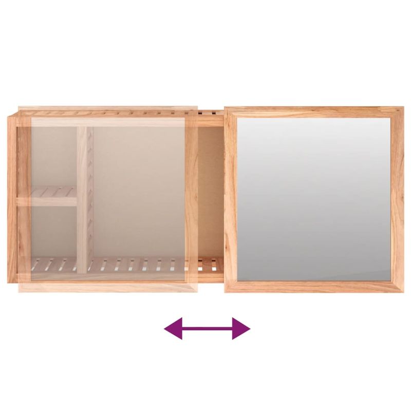 Casa si Gradina - Mobilier - Mobilier baie - Comode baie - Dulap cu oglinda, 80x17x34 cm, lemn masiv de nuc - Infinity.ro