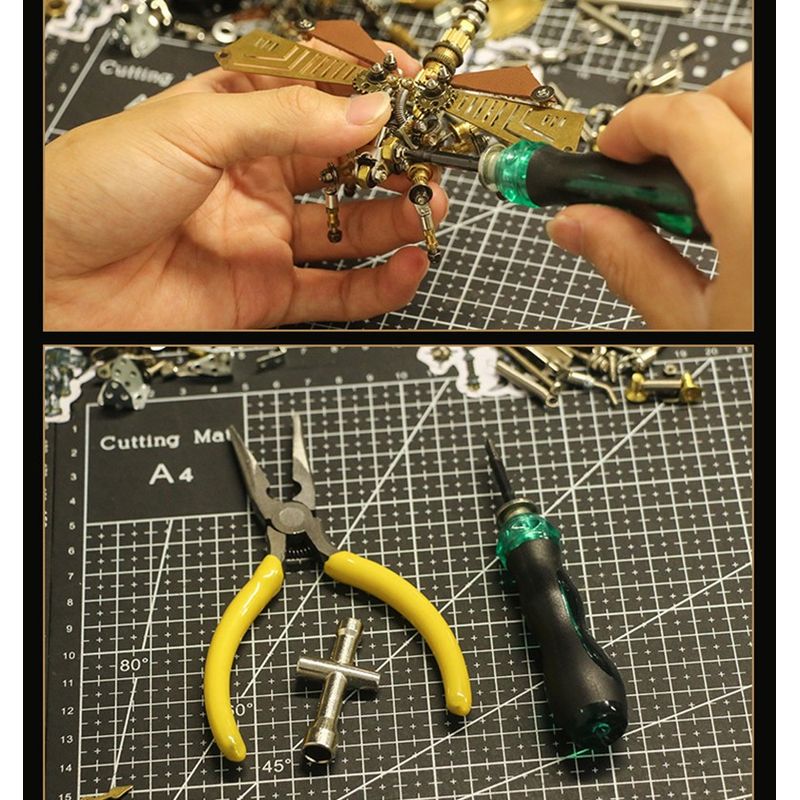 Jucarii, Copii si Bebe - Jucarii si jocuri - Jocuri si puzzle - Puzzle - Puzzle 3D mecanic, insecta metal, 290 piese, multicolor, cipsir - Infinity.ro