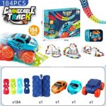 Jucarii, Copii si Bebe - Jucarii si jocuri - Vehicule si jucarii cu telecomanda - Masinute - Set de joaca, masinuta electrica cu lumini LED pe o pista flexibila, 184 piese pista, 2 caroserii - Infinity.ro