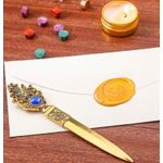 Carti si Birotica - Birotica - Instrumente de scris - Pixuri si stilouri - Set 2 stilouri retro, calimara, 5 de varfuri de penita, stampila, ceara colorata si alte accesorii, 13 piese, cutie - Infinity.ro