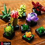 Jucarii, Copii si Bebe - Jucarii si jocuri - Seturi de constructie si cuburi - Seturi de constructie - Set contructie 3D, plante suculente 9 specii independente dar unificabile, 770 piese, multicolor - Infinity.ro