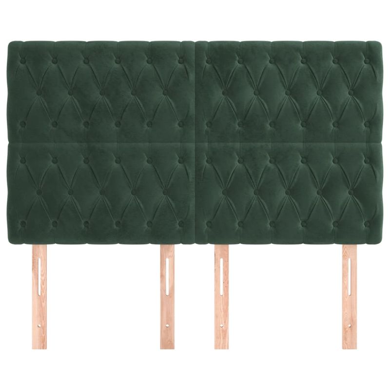 Casa si Gradina - Mobilier - Paturi si accesorii - Accesorii paturi - Tablii de pat, 4 buc, verde inchis, 72x7x78/88 cm, catifea - Infinity.ro