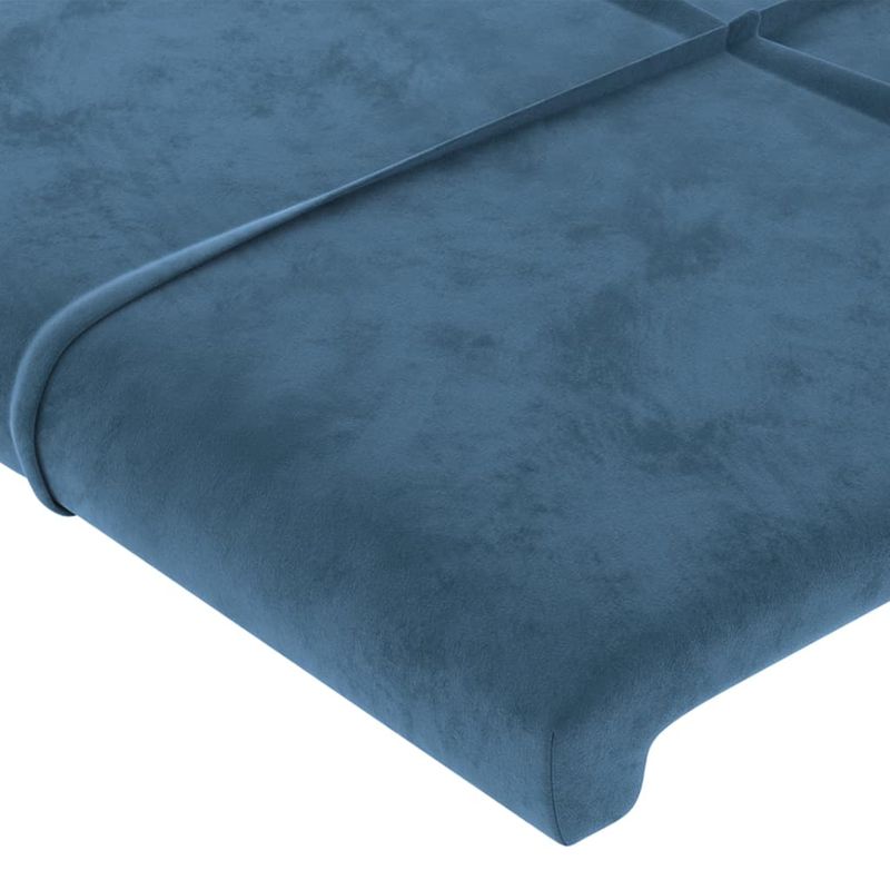 Casa si Gradina - Mobilier - Paturi si accesorii - Accesorii paturi - Tablie pat cu aripioare albastru inchis 83x16x118/128cm catifea - Infinity.ro