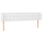 Casa si Gradina - Mobilier - Paturi si accesorii - Accesorii paturi - Tablie de pat cu aripioare alb 183x23x78/88 cm piele ecologica - Infinity.ro