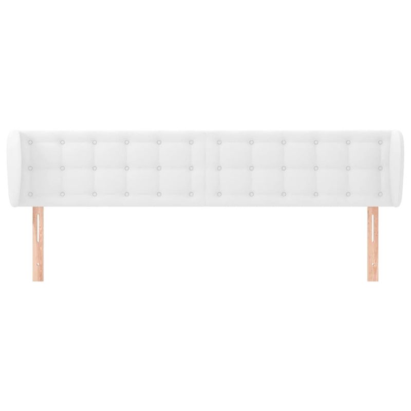 Casa si Gradina - Mobilier - Paturi si accesorii - Accesorii paturi - Tablie de pat cu aripioare alb 183x23x78/88 cm piele ecologica - Infinity.ro