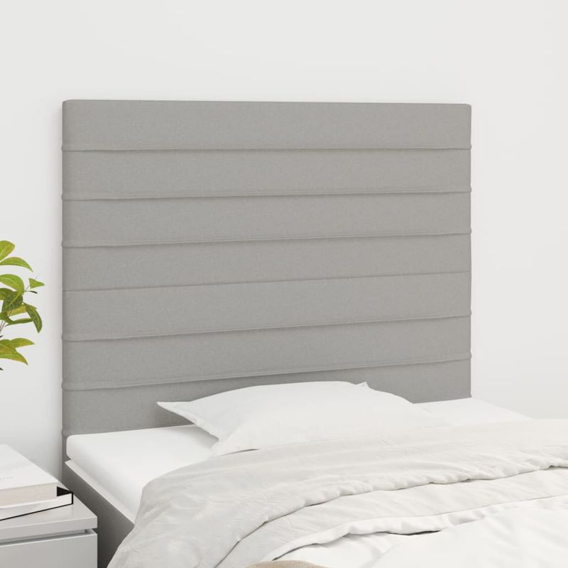Casa si Gradina - Mobilier - Paturi si accesorii - Accesorii paturi - Tablii de pat, 2 buc, gri deschis, 90x5x78/88 cm, textil - Infinity.ro