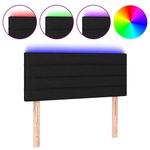 Casa si Gradina - Mobilier - Paturi si accesorii - Accesorii paturi - Tablie de pat cu LED, negru, 80x5x78/88 cm, textil - Infinity.ro
