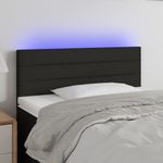 Casa si Gradina - Mobilier - Paturi si accesorii - Accesorii paturi - Tablie de pat cu LED, negru, 80x5x78/88 cm, textil - Infinity.ro