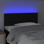 Casa si Gradina - Mobilier - Paturi si accesorii - Accesorii paturi - Tablie de pat cu LED, negru, 80x5x78/88 cm, textil - Infinity.ro