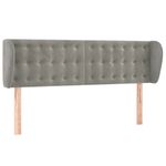 Casa si Gradina - Mobilier - Paturi si accesorii - Accesorii paturi - Tablie de pat cu aripioare gri deschis 147x23x78/88 cm catifea - Infinity.ro