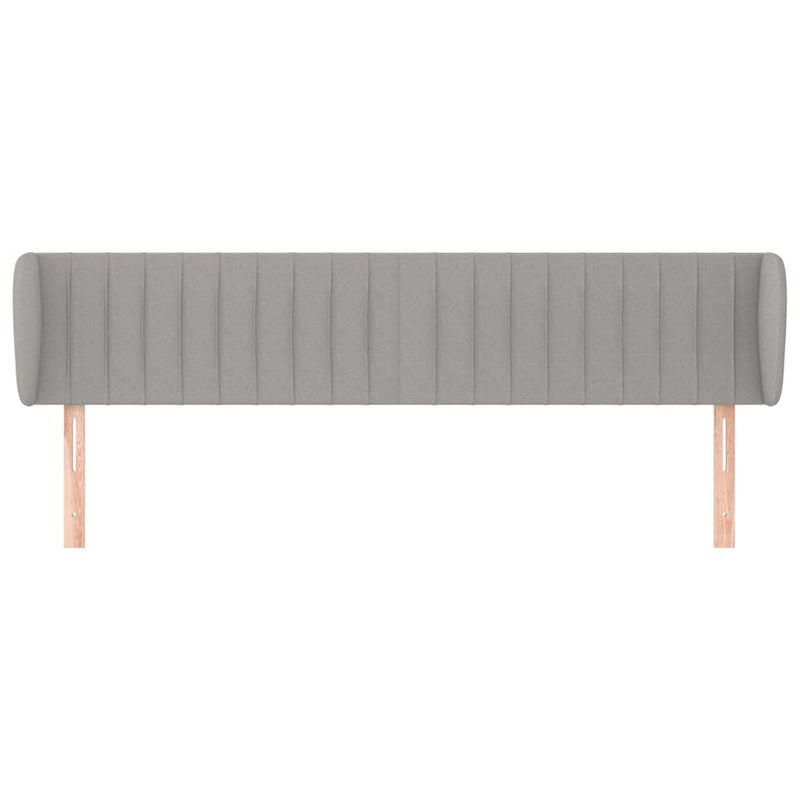 Casa si Gradina - Mobilier - Paturi si accesorii - Accesorii paturi - Tablie de pat cu aripioare gri deschis 183x23x78/88 cm textil - Infinity.ro