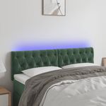 Casa si Gradina - Mobilier - Paturi si accesorii - Accesorii paturi - Tablie de pat cu LED, verde inchis, 160x7x78/88 cm, catifea - Infinity.ro