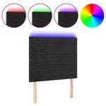 Casa si Gradina - Mobilier - Paturi si accesorii - Accesorii paturi - Tablie de pat cu LED, negru, 80x5x118/128 cm, catifea - Infinity.ro