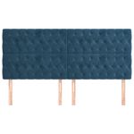 Casa si Gradina - Mobilier - Paturi si accesorii - Accesorii paturi - Tablii de pat, 4 buc, albastru inchis, 100x7x78/88 cm, catifea - Infinity.ro