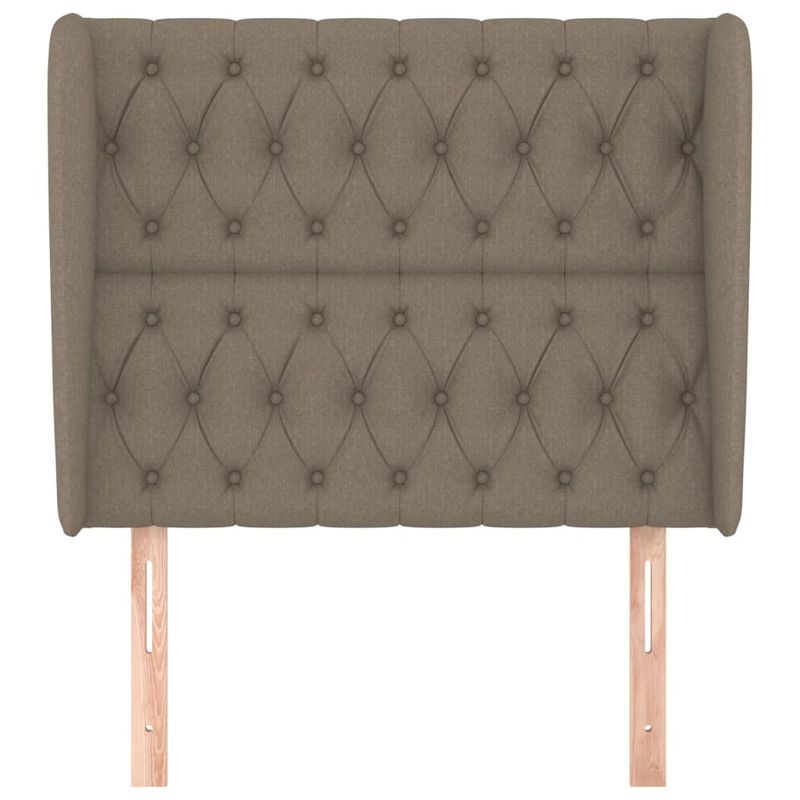 Casa si Gradina - Mobilier - Paturi si accesorii - Accesorii paturi - Tablie de pat cu aripioare gri taupe 93x23x118/128 cm textil - Infinity.ro