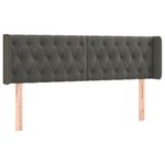 Casa si Gradina - Mobilier - Paturi si accesorii - Accesorii paturi - Tablie de pat cu aripioare gri inchis 163x16x78/88 cm catifea - Infinity.ro