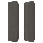 Casa si Gradina - Mobilier - Paturi si accesorii - Accesorii paturi - Tablie de pat cu aripioare gri inchis 163x16x78/88 cm catifea - Infinity.ro
