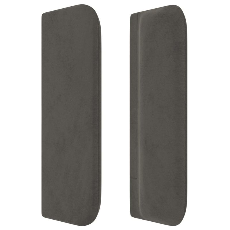 Casa si Gradina - Mobilier - Paturi si accesorii - Accesorii paturi - Tablie de pat cu aripioare gri inchis 163x16x78/88 cm catifea - Infinity.ro