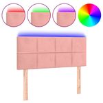 Casa si Gradina - Mobilier - Paturi si accesorii - Accesorii paturi - Tablie de pat cu LED, roz, 90x5x78/88 cm, catifea - Infinity.ro