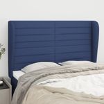 Casa si Gradina - Mobilier - Paturi si accesorii - Accesorii paturi - Tablie de pat cu aripioare, albastru, 147x23x118/128 cm, textil - Infinity.ro