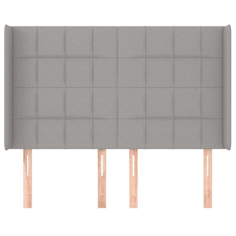 Casa si Gradina - Mobilier - Paturi si accesorii - Accesorii paturi - Tablie de pat cu aripioare gri deschis 147x16x118/128 cm textil - Infinity.ro