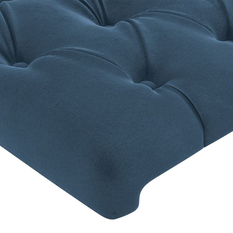 Casa si Gradina - Mobilier - Paturi si accesorii - Accesorii paturi - Tablie de pat cu LED, albastru inchis, 83x16x118/128cm, catifea - Infinity.ro