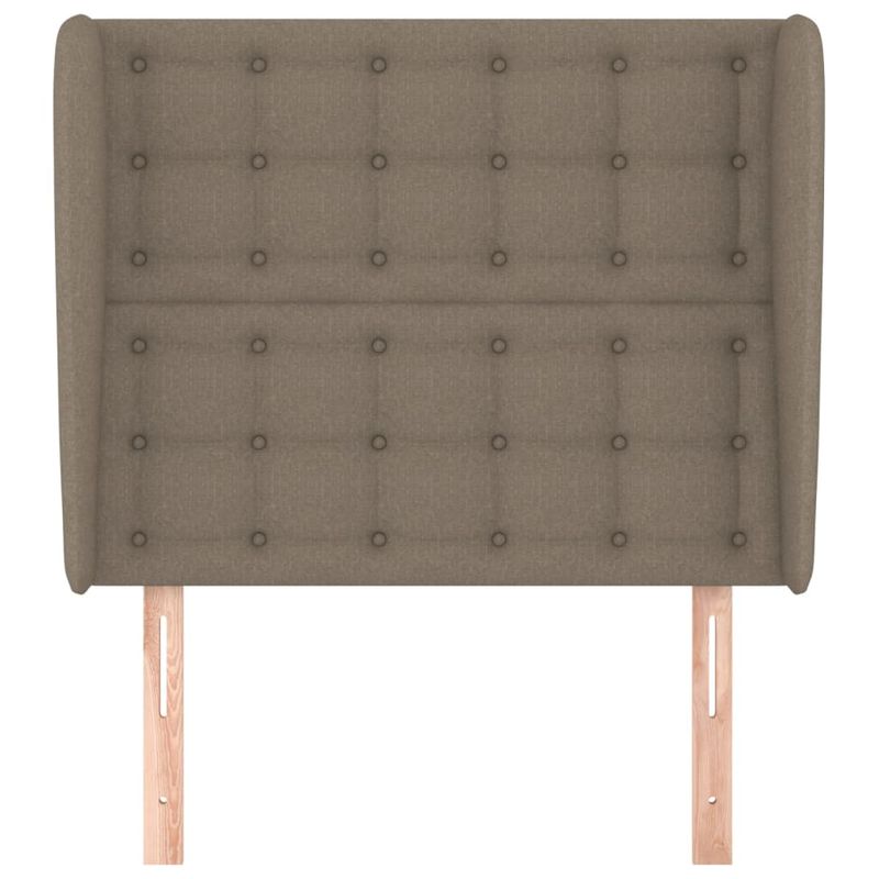 Casa si Gradina - Mobilier - Paturi si accesorii - Accesorii paturi - Tablie de pat cu aripioare gri taupe 93x23x118/128 cm textil - Infinity.ro