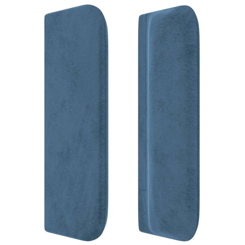 Casa si Gradina - Mobilier - Paturi si accesorii - Accesorii paturi - Tablie pat cu aripioare albastru inchis 83x16x78/88 cm catifea - Infinity.ro
