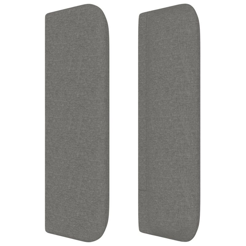 Casa si Gradina - Mobilier - Paturi si accesorii - Accesorii paturi - Tablie de pat cu aripioare gri inchis 183x16x78/88 cm textil - Infinity.ro