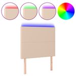 Casa si Gradina - Mobilier - Paturi si accesorii - Accesorii paturi - Tablie de pat cu LED cappuccino 90x5x118/128cm, piele ecologica - Infinity.ro
