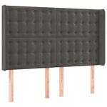 Casa si Gradina - Mobilier - Paturi si accesorii - Accesorii paturi - Tablie de pat cu aripioare gri inchis 147x16x118/128 cm catifea - Infinity.ro