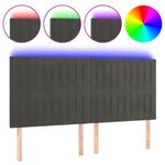 Casa si Gradina - Mobilier - Paturi si accesorii - Accesorii paturi - Tablie de pat cu LED, gri inchis, 160x5x118/128 cm, catifea - Infinity.ro