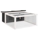 Petshop - Accesorii petshop - Culcusuri si custi - Custi interior si exterior - Cusca pentru iepuri, gri, 117,5x97x47,5 cm, lemn masiv de pin - Infinity.ro