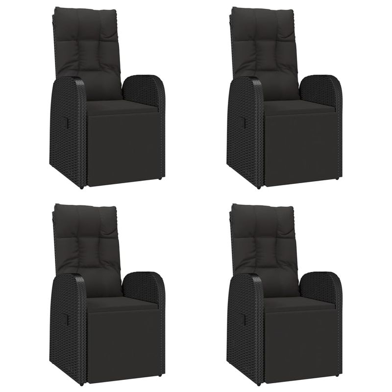 Casa si Gradina - Gradina si terasa - Mobilier exterior - Seturi mobila gradina - Set masa pentru gradina, 5 piese, negru, poliratan/lemn acacia, mărime 90x90x75 cm - Infinity.ro