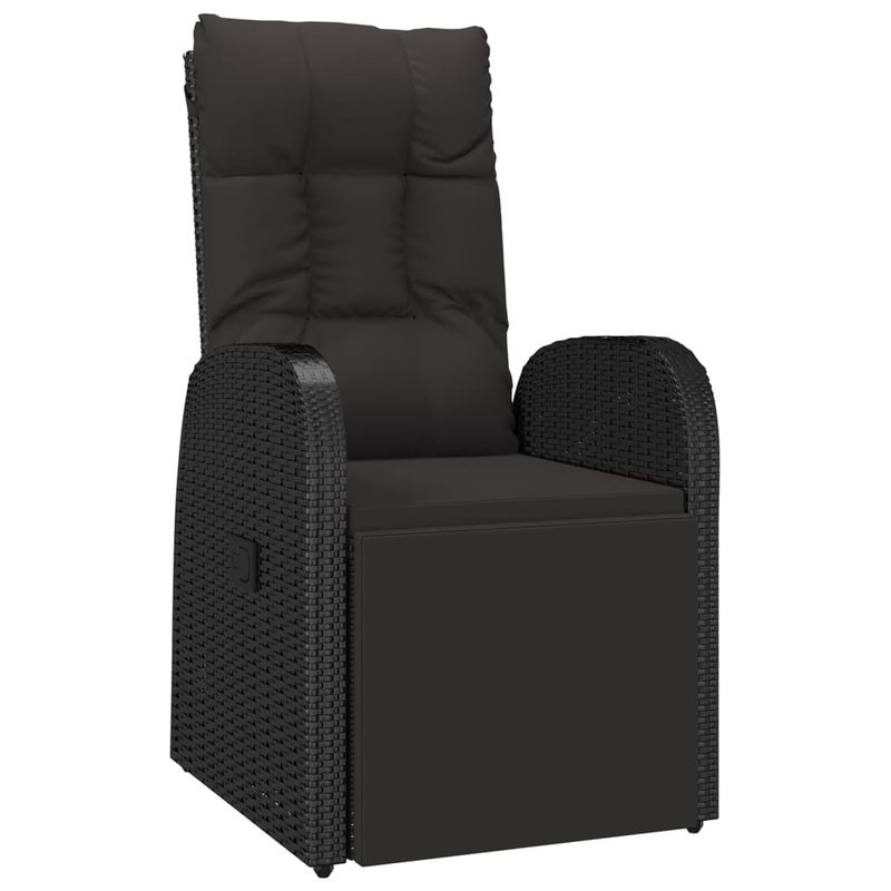 Casa si Gradina - Gradina si terasa - Mobilier exterior - Seturi mobila gradina - Set masa pentru gradina, 5 piese, negru, poliratan/lemn acacia, mărime 90x90x75 cm - Infinity.ro