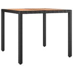 Casa si Gradina - Gradina si terasa - Mobilier exterior - Seturi mobila gradina - Set masa pentru gradina, 5 piese, negru, poliratan/lemn acacia, mărime 90x90x75 cm - Infinity.ro