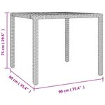 Casa si Gradina - Gradina si terasa - Mobilier exterior - Seturi mobila gradina - Set masa pentru gradina, 5 piese, negru, poliratan/lemn acacia, mărime 90x90x75 cm - Infinity.ro