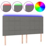 Casa si Gradina - Mobilier - Paturi si accesorii - Accesorii paturi - Tablie de pat cu LED, gri inchis, 180x5x118/128 cm, textil - Infinity.ro