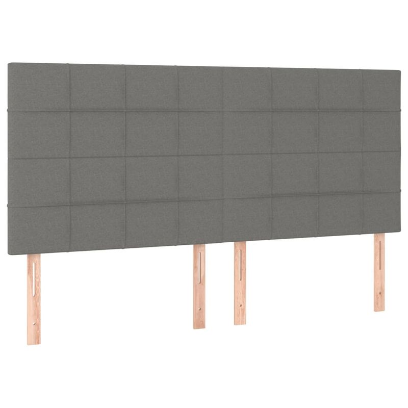 Casa si Gradina - Mobilier - Paturi si accesorii - Accesorii paturi - Tablie de pat cu LED, gri inchis, 180x5x118/128 cm, textil - Infinity.ro