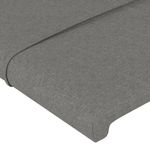 Casa si Gradina - Mobilier - Paturi si accesorii - Accesorii paturi - Tablie de pat cu LED, gri inchis, 180x5x118/128 cm, textil - Infinity.ro